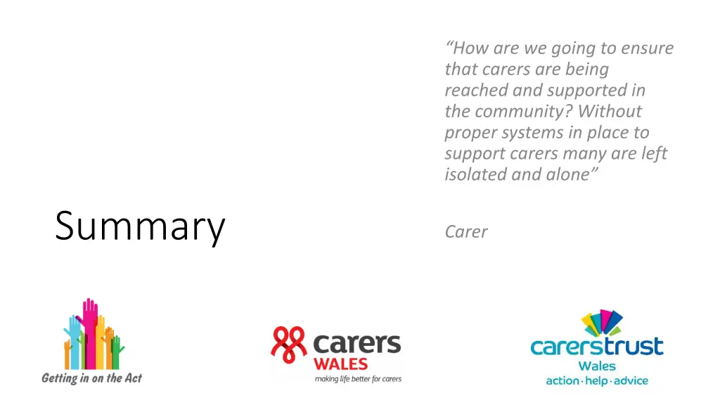 how are we going to ensure that carers are being