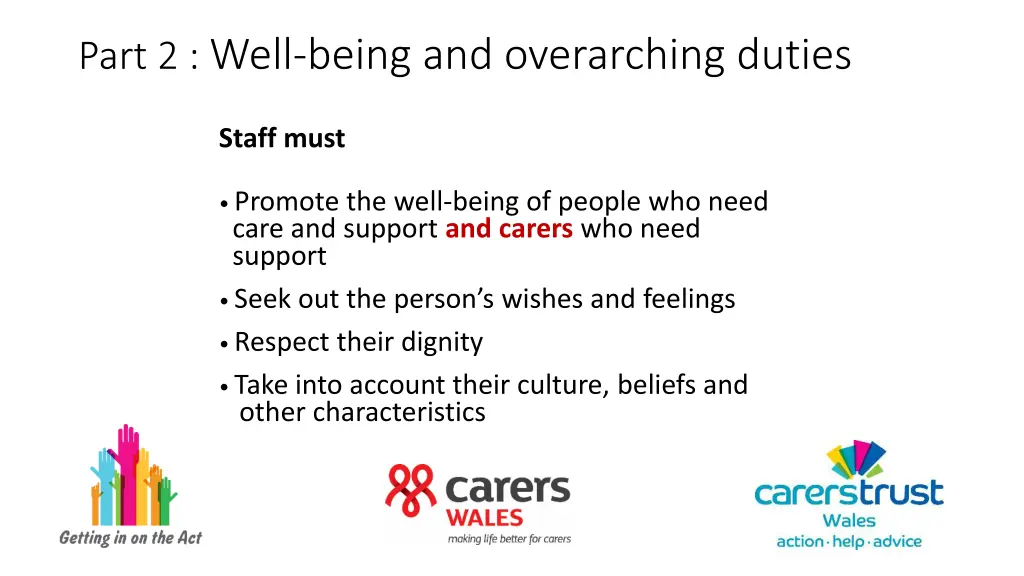 part 2 well being and overarching duties