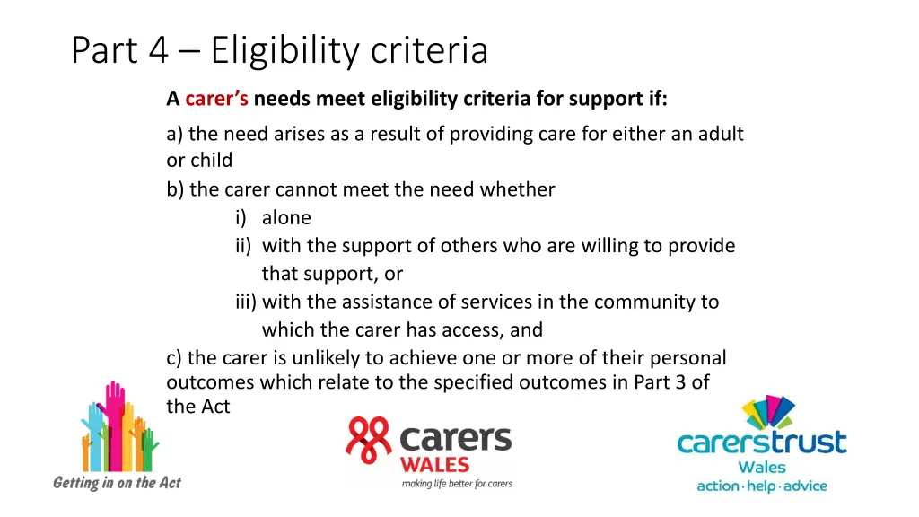 part 4 eligibility criteria 1