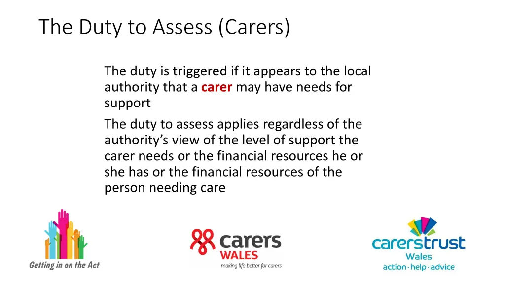the duty to assess carers 1
