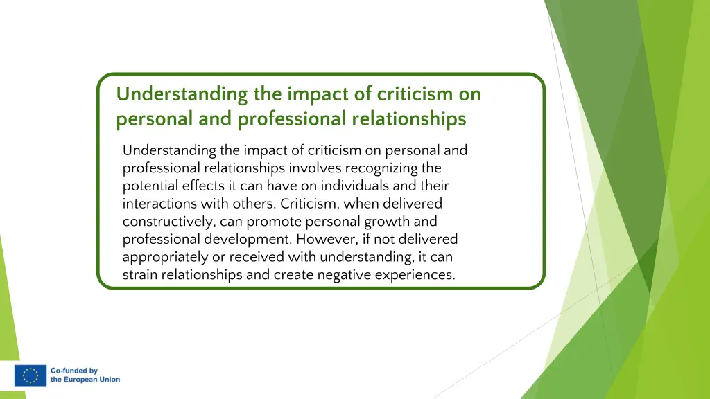 understanding the impact of criticism on personal