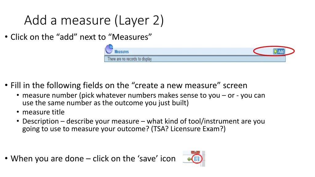 add a measure layer 2 click on the add next