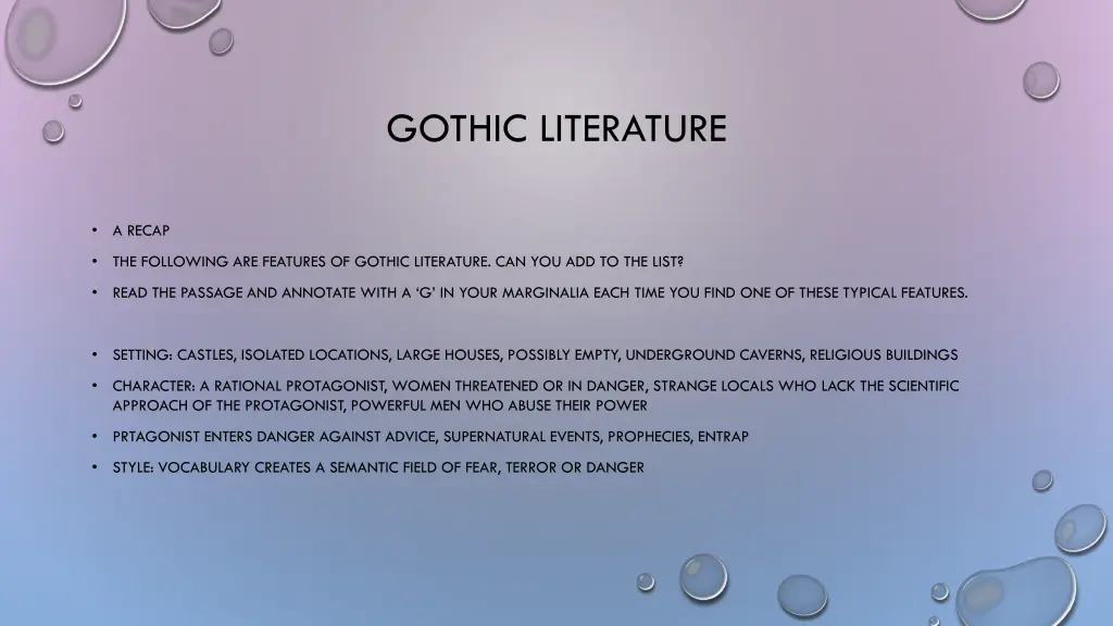 gothic literature