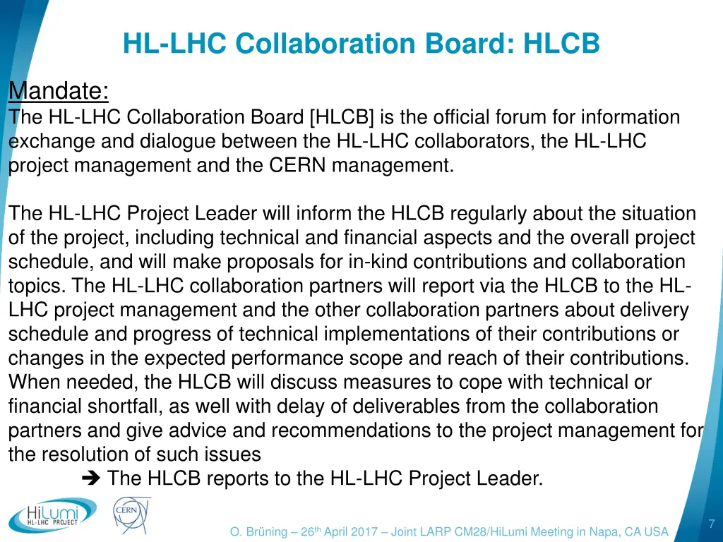 hl lhc collaboration board hlcb