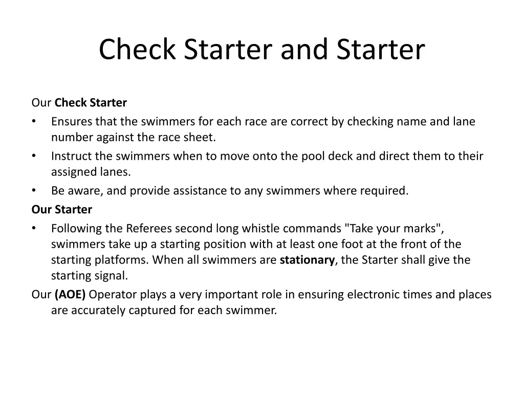 check starter and starter