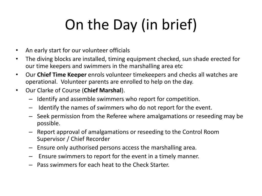 on the day in brief