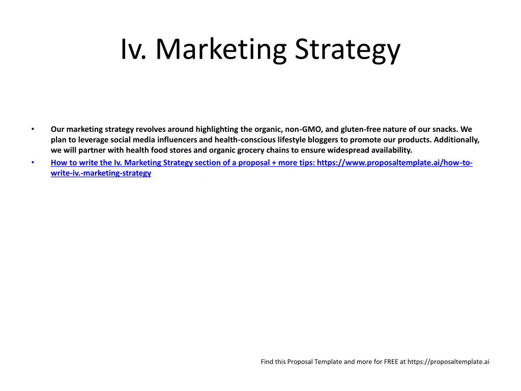 iv marketing strategy