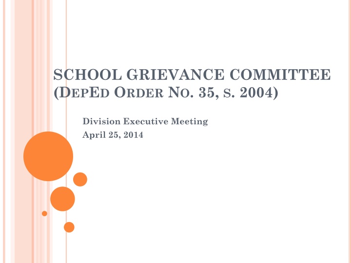 school grievance committee d ep e d o rder