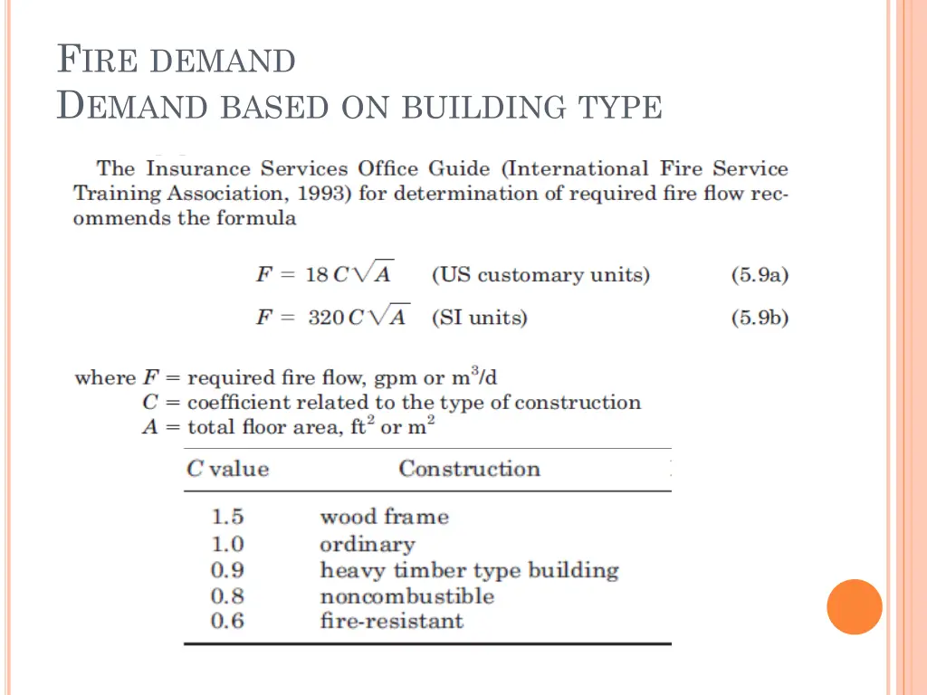 f ire demand d emand based on building type
