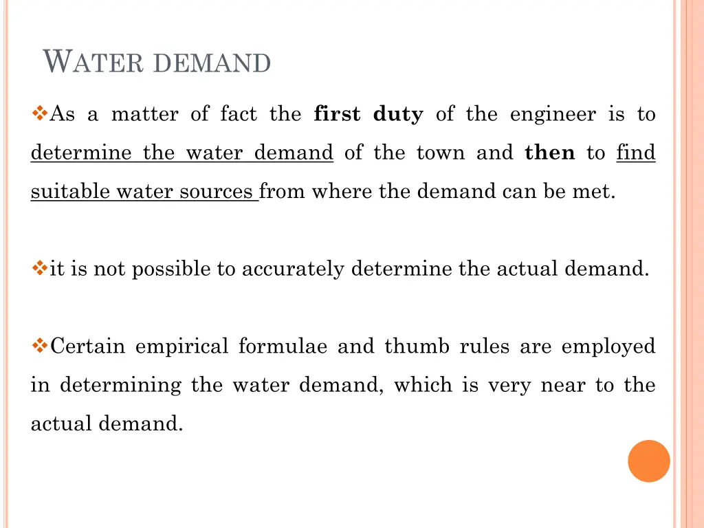 w ater demand 1