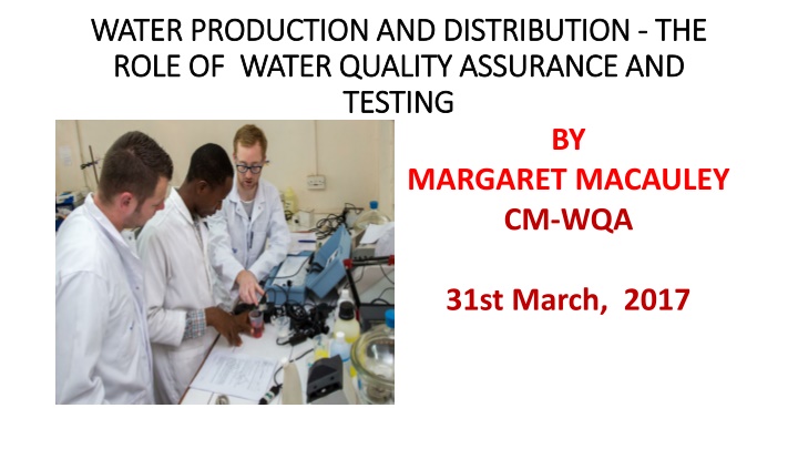 water production and distribution water