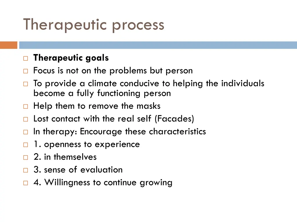 therapeutic process