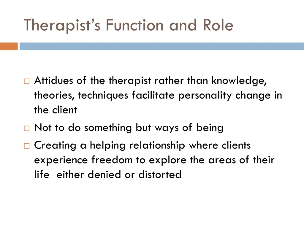 therapist s function and role