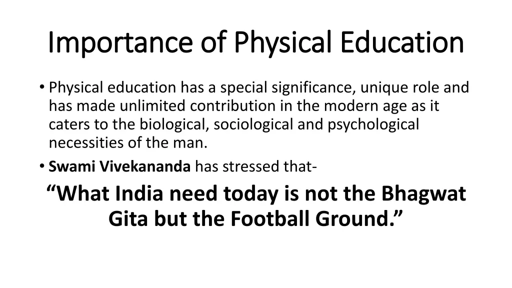 importance of physical education importance