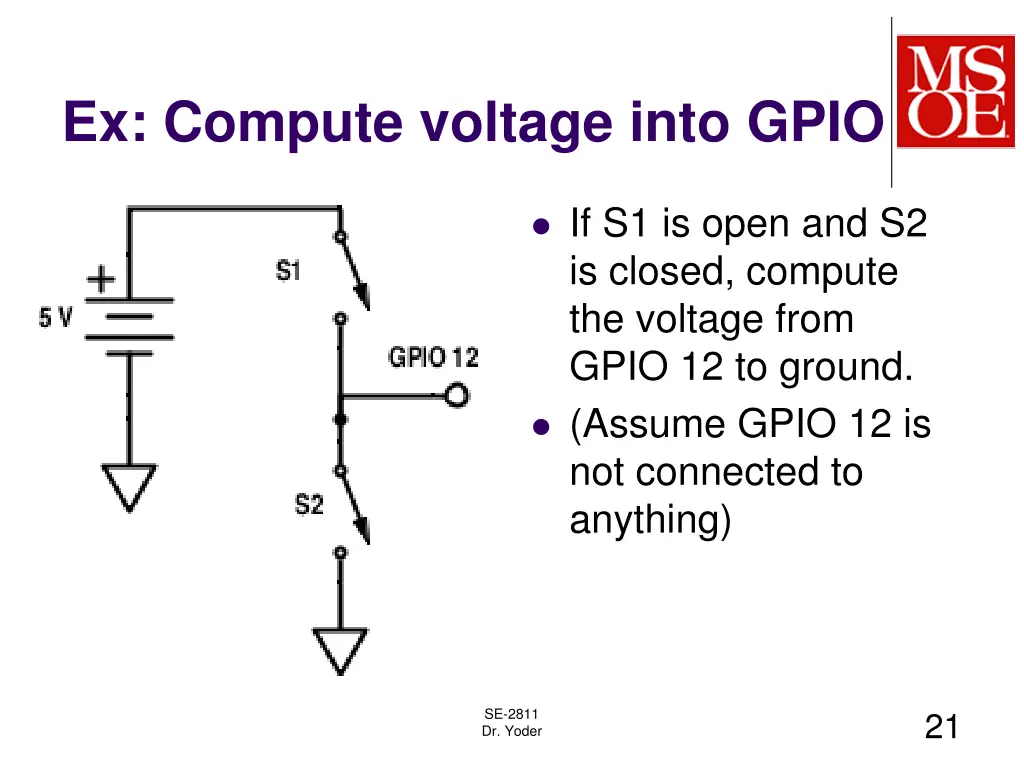 ex compute voltage into gpio