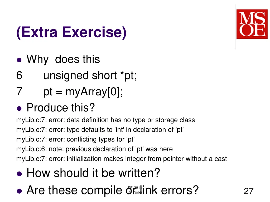 extra exercise