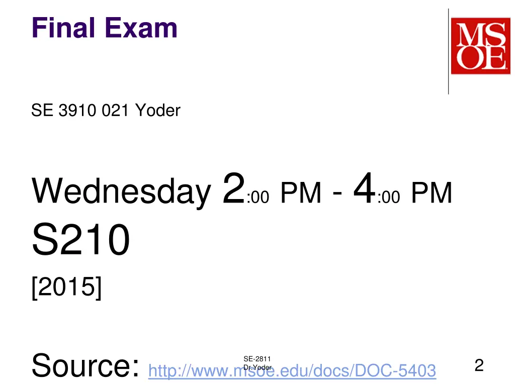 final exam