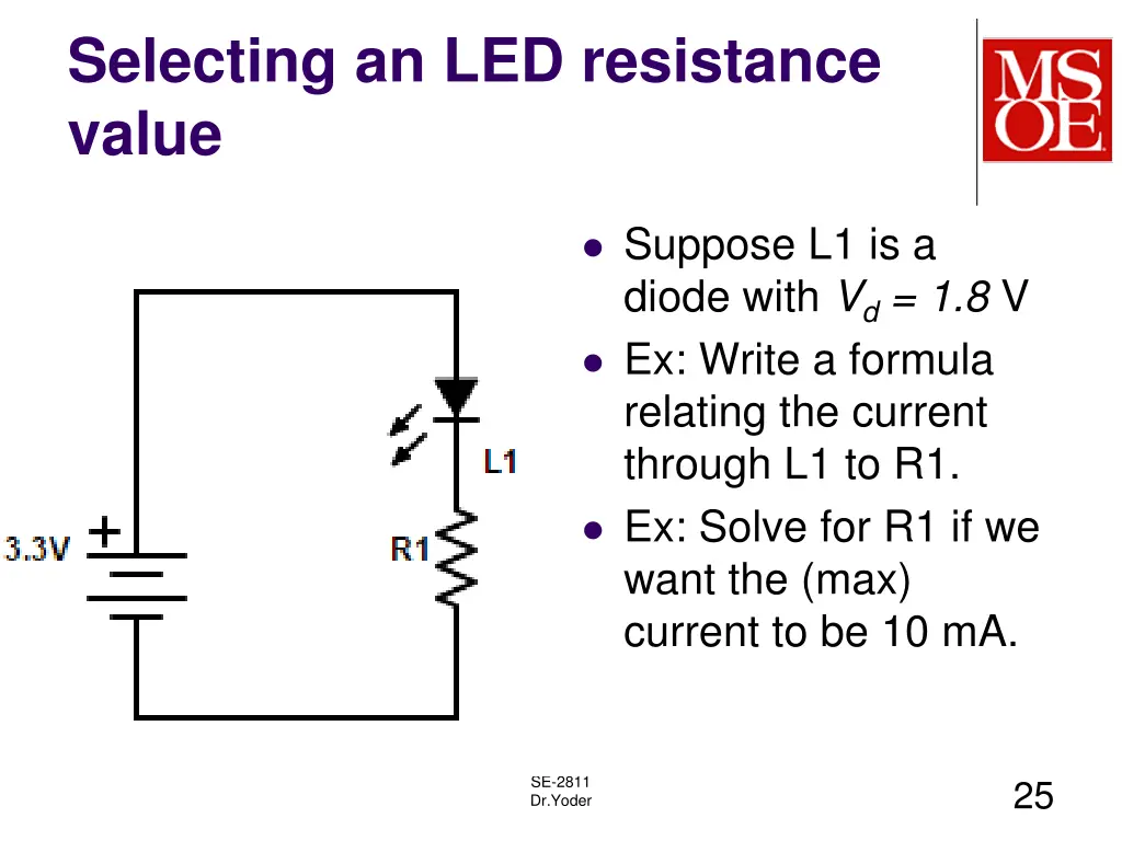 selecting an led resistance value