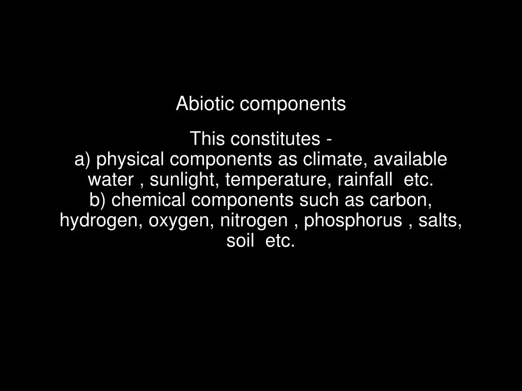 abiotic components