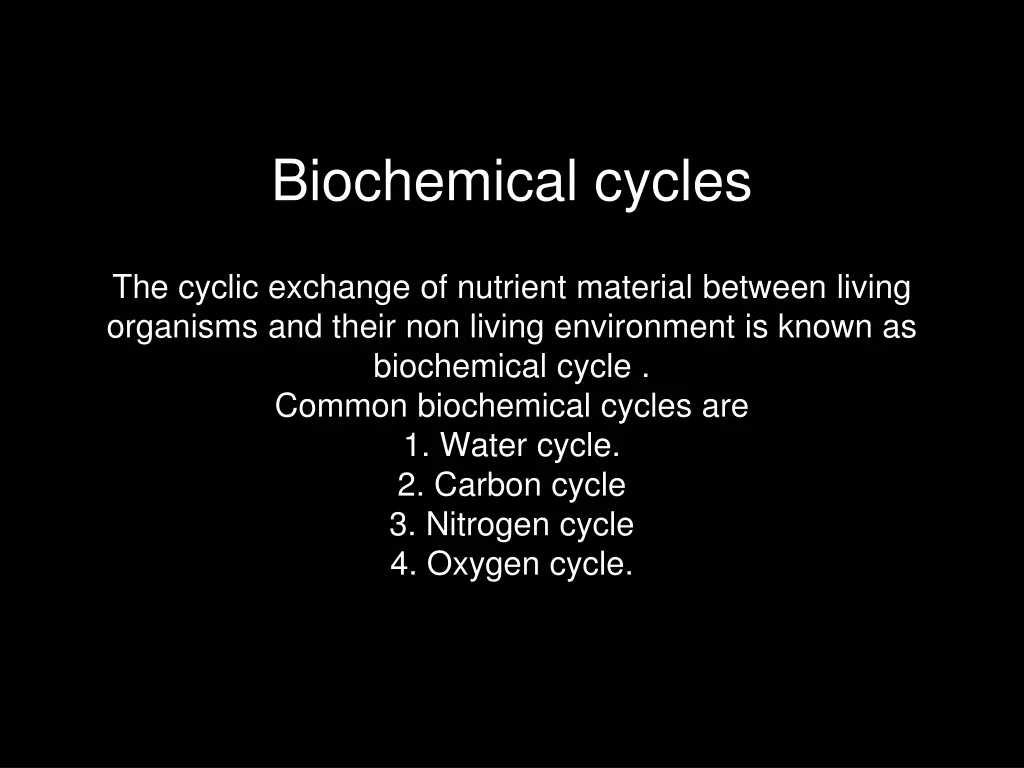 biochemical cycles
