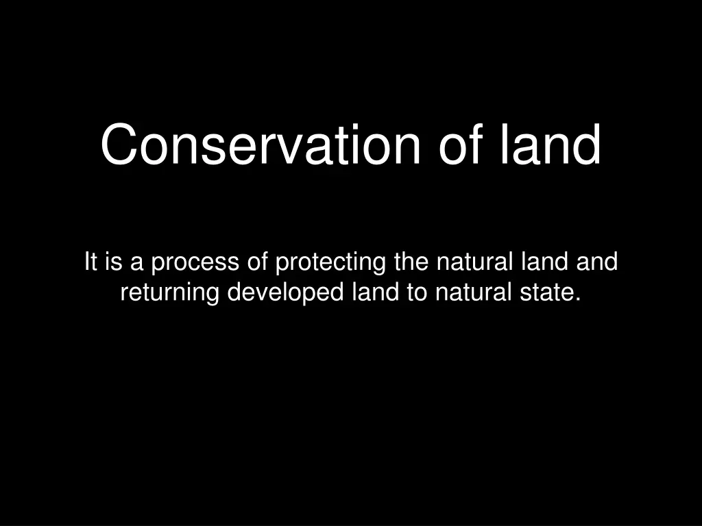 conservation of land