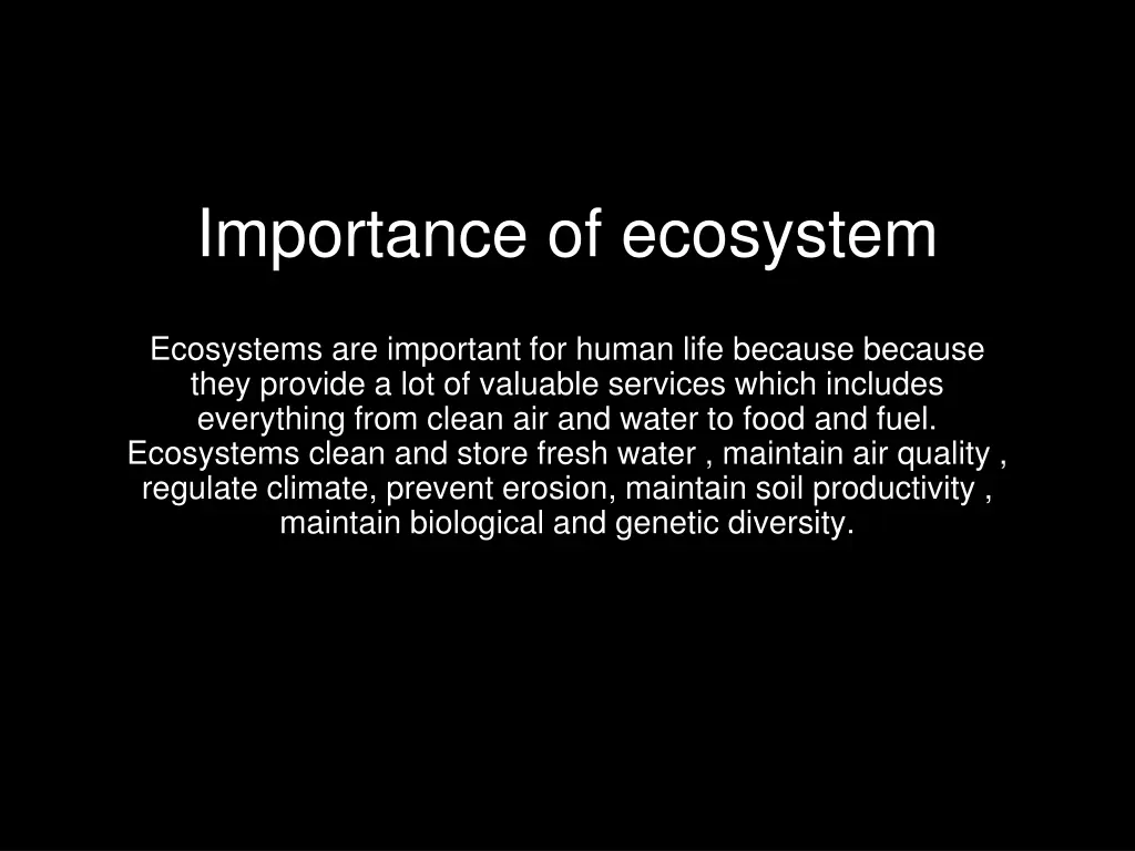 importance of ecosystem
