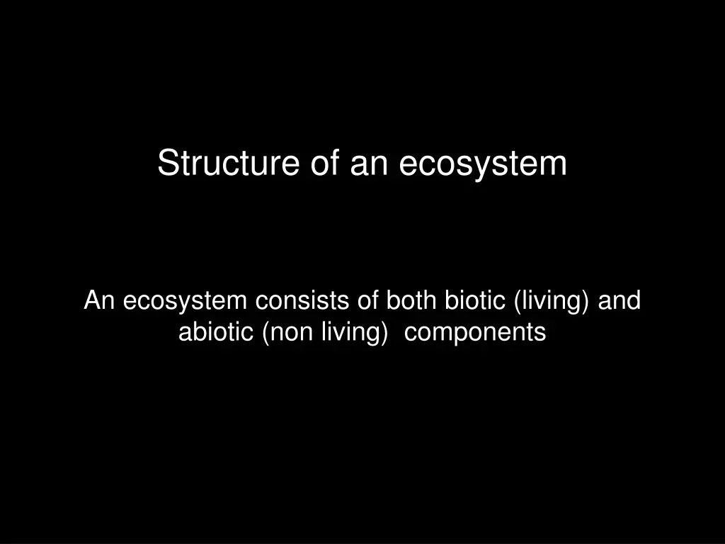 structure of an ecosystem