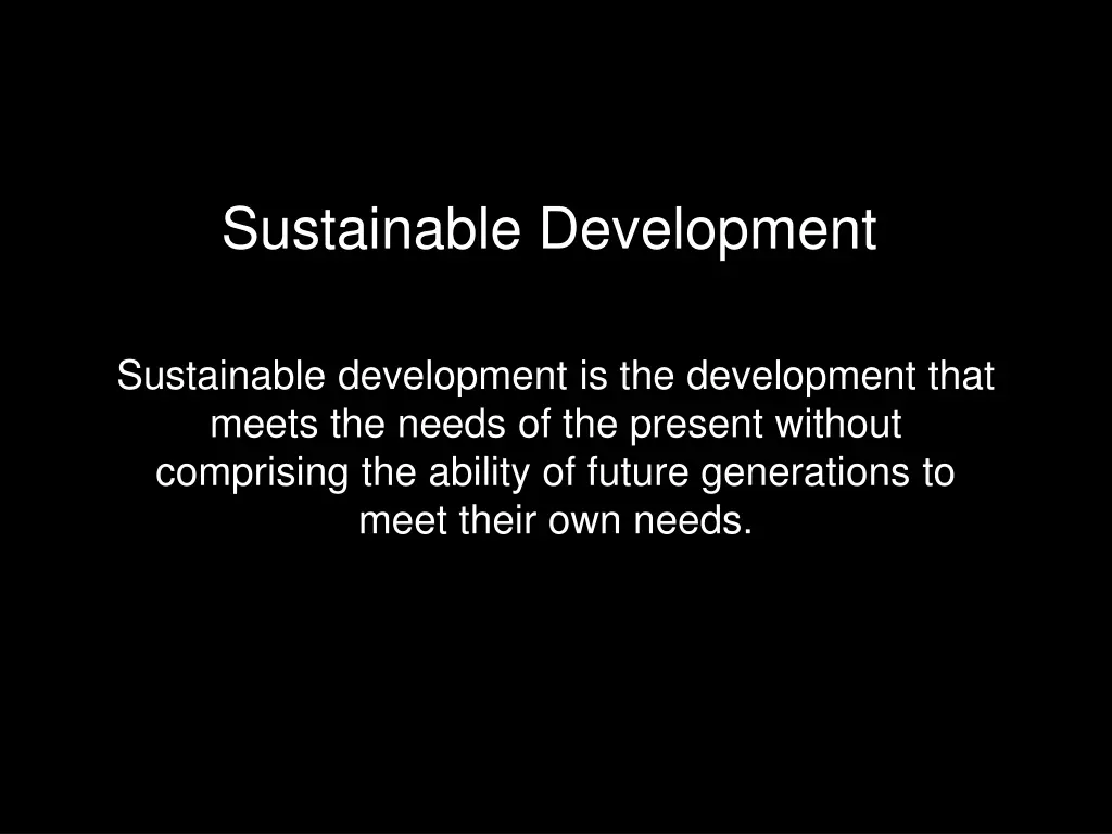sustainable development