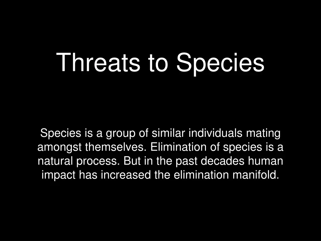 threats to species