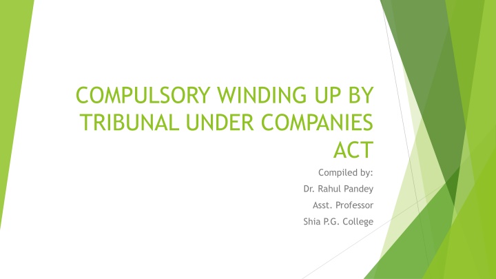 compulsory winding up by tribunal under companies
