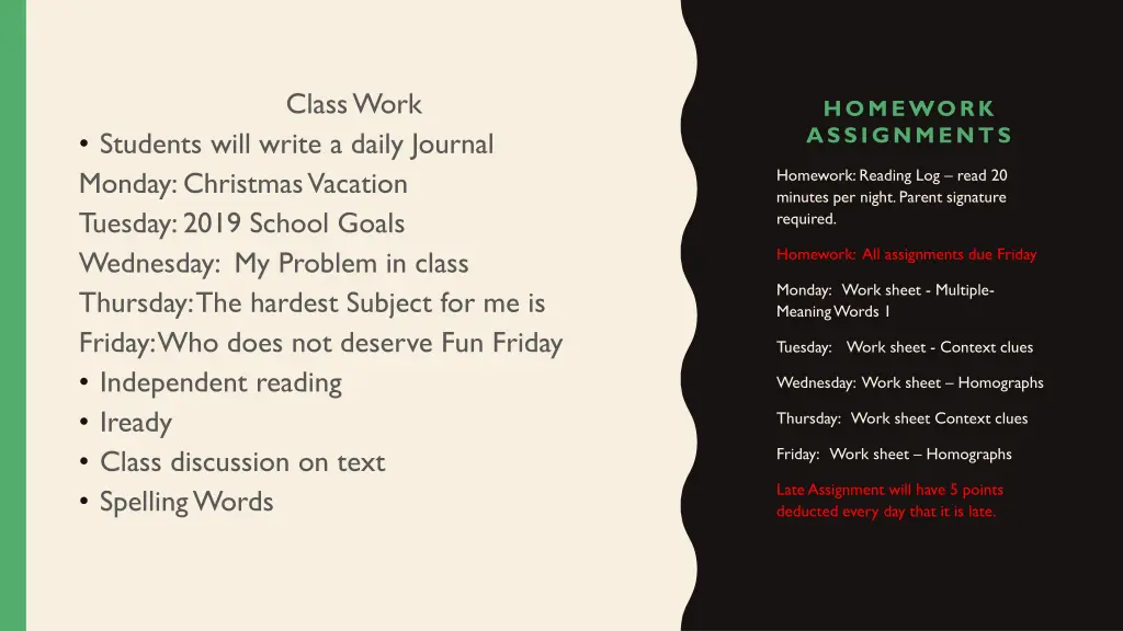 class work