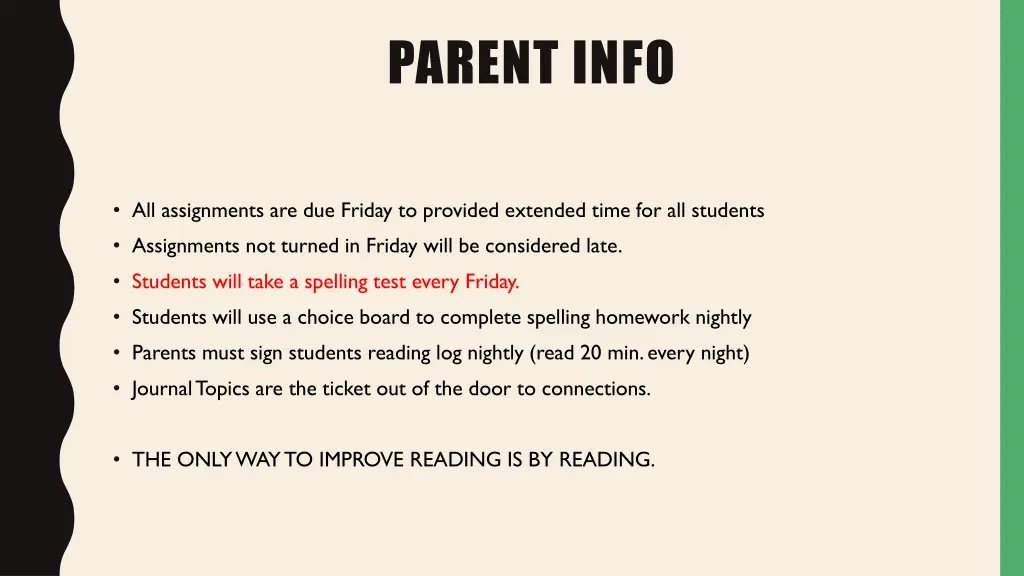parent info