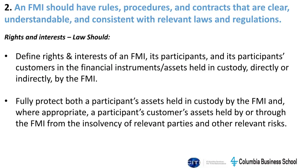 2 an fmi should have rules procedures 1