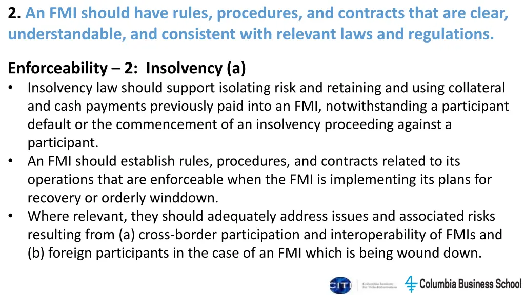 2 an fmi should have rules procedures 10