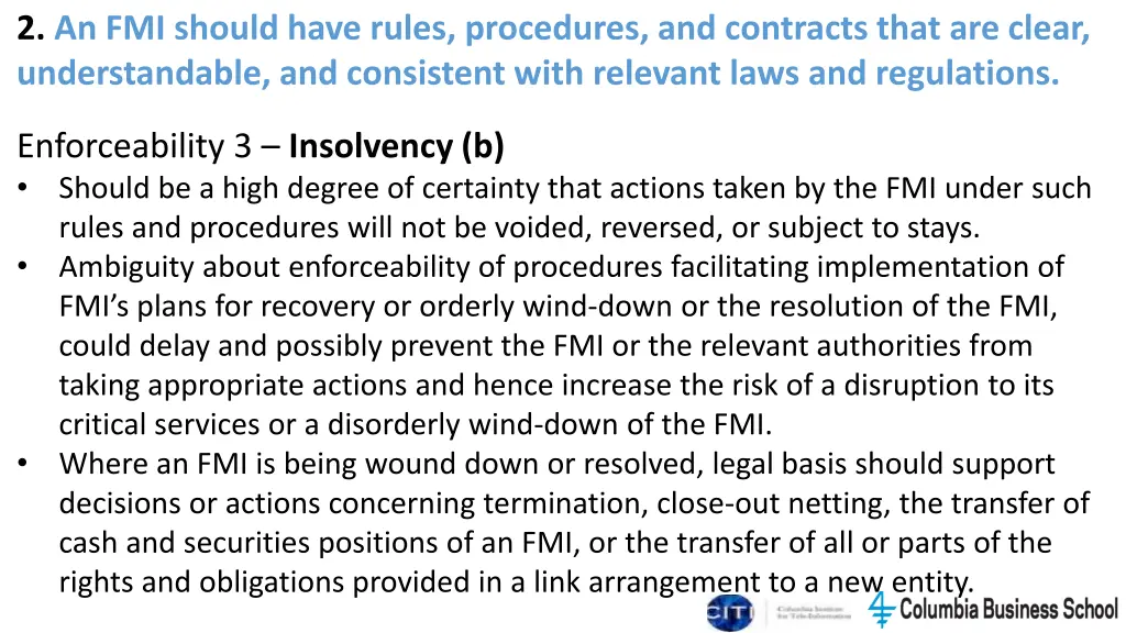 2 an fmi should have rules procedures 11