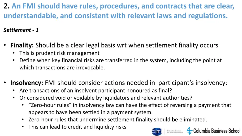 2 an fmi should have rules procedures 3