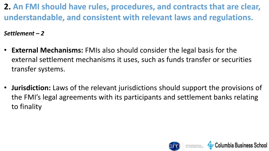 2 an fmi should have rules procedures 4