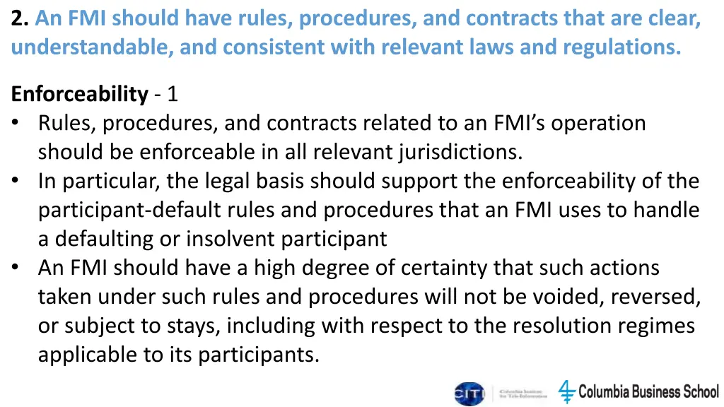 2 an fmi should have rules procedures 9