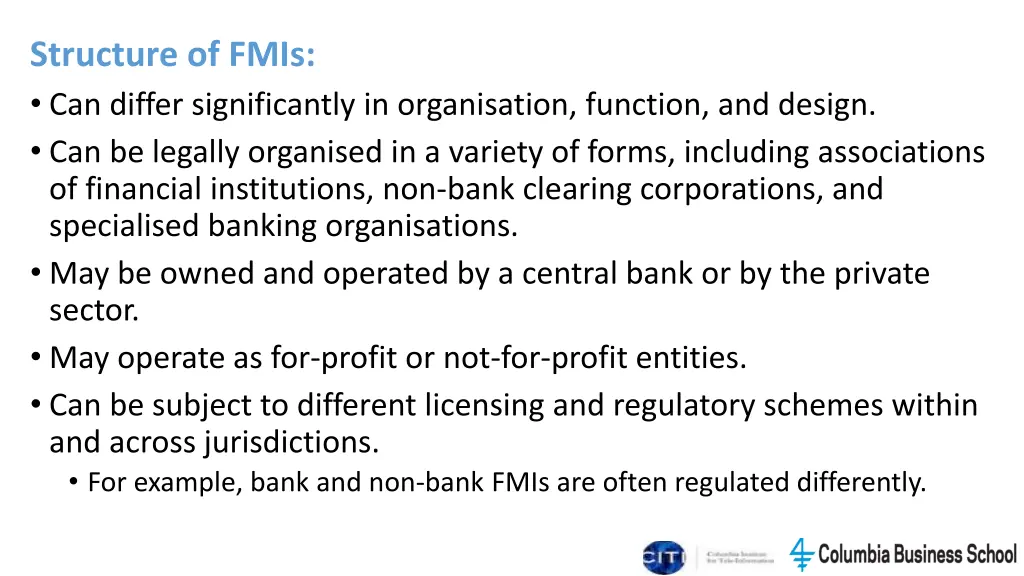 structure of fmis can differ significantly