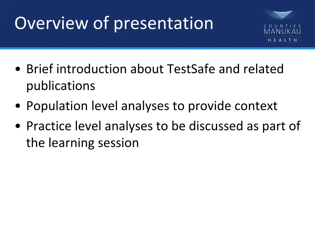 overview of presentation
