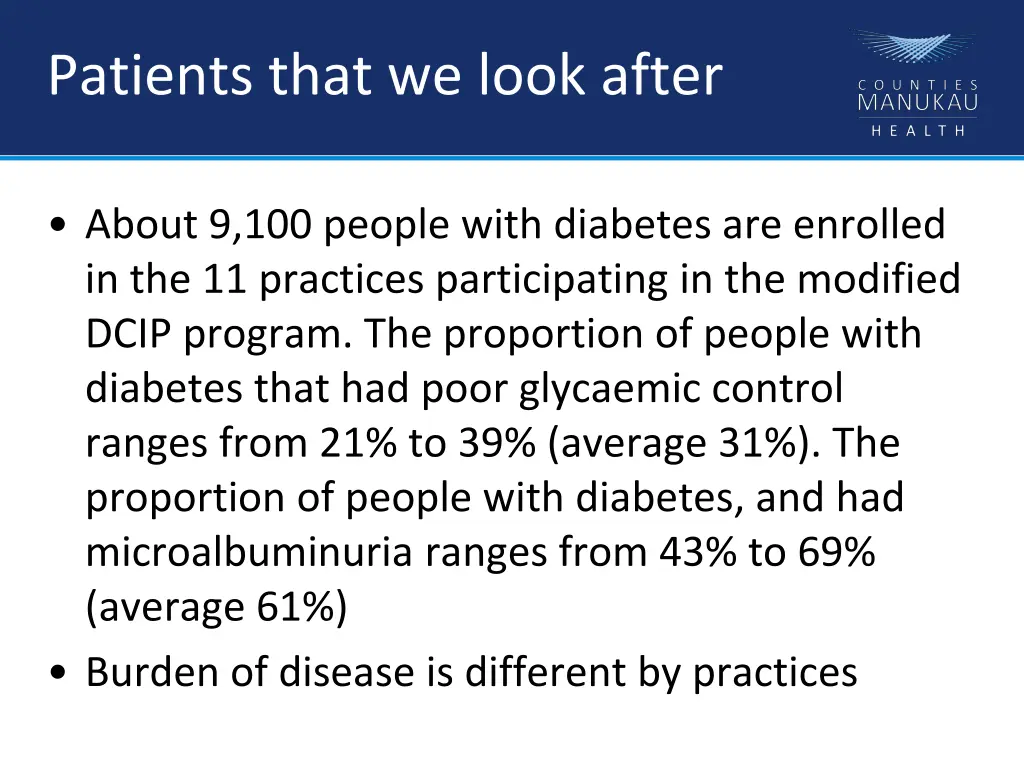 patients that we look after