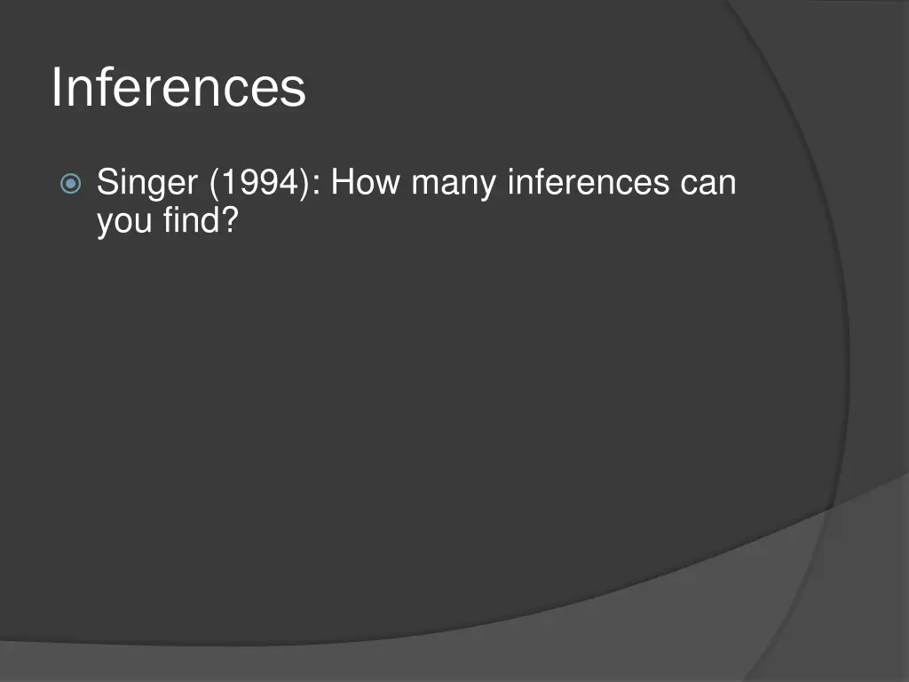 inferences 1