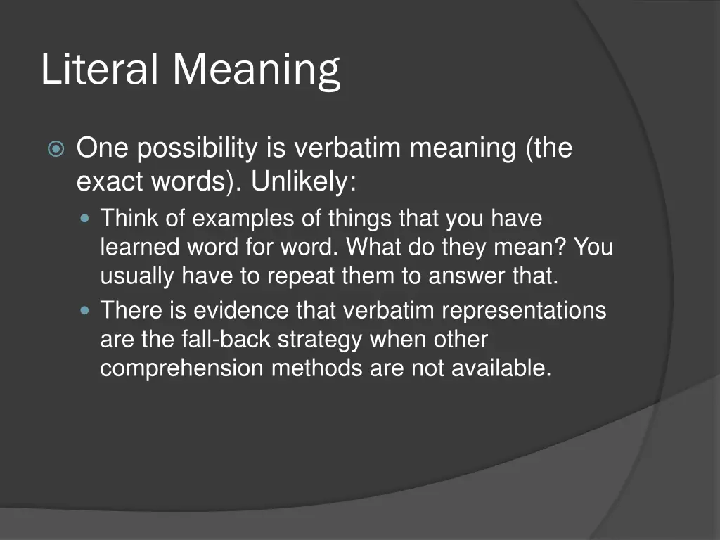 literal meaning
