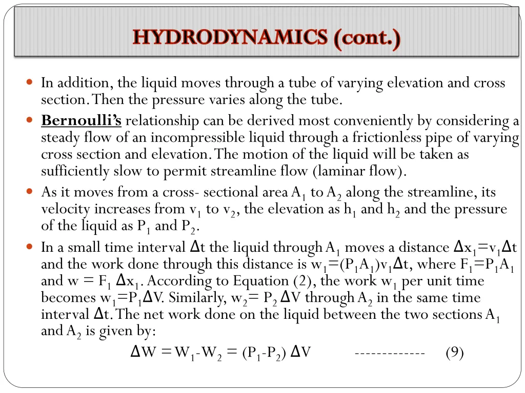 hydrodynamics cont 1