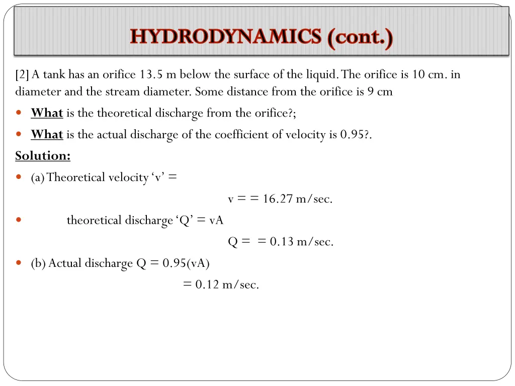 hydrodynamics cont 10