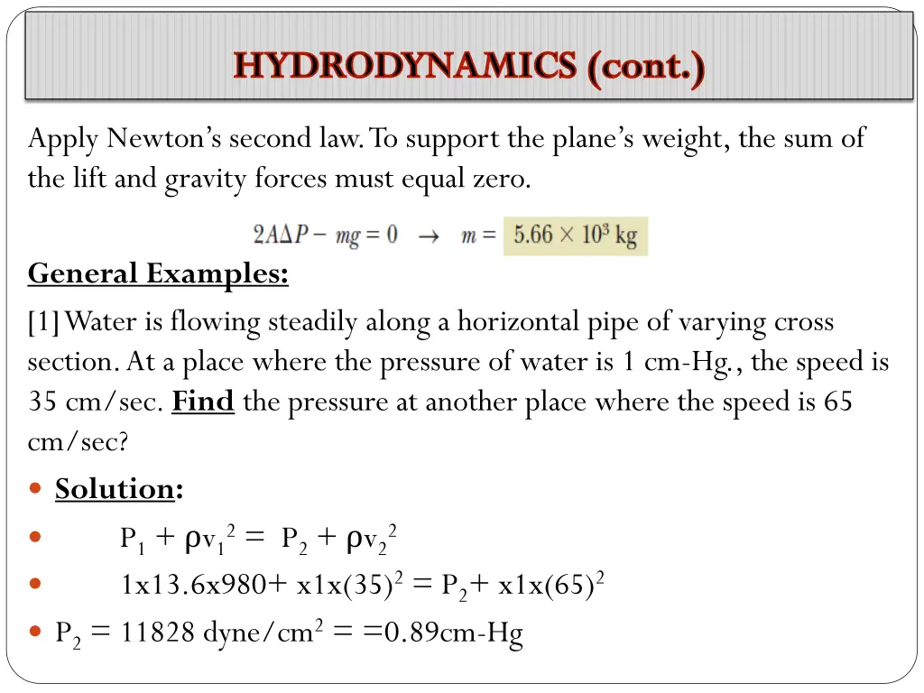 hydrodynamics cont 9