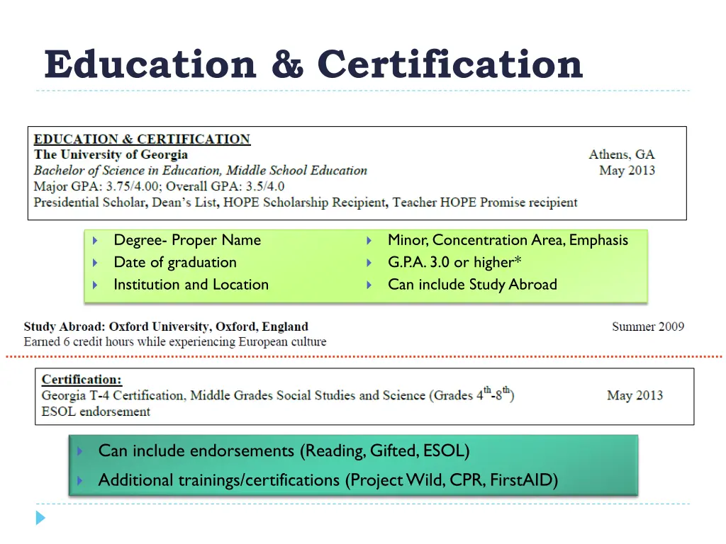 education certification