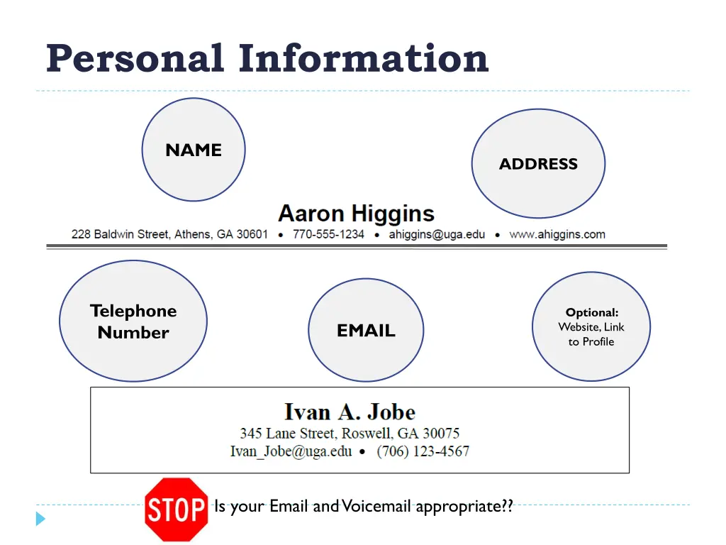 personal information