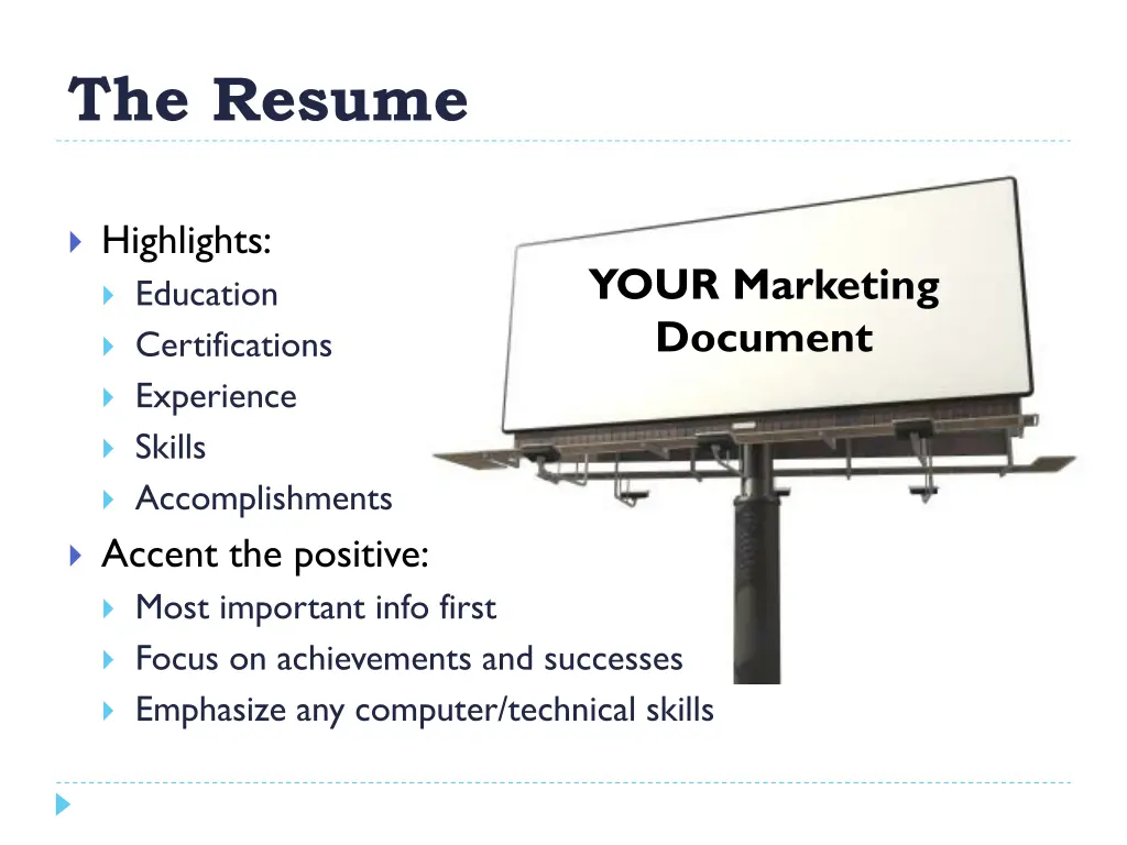 the resume
