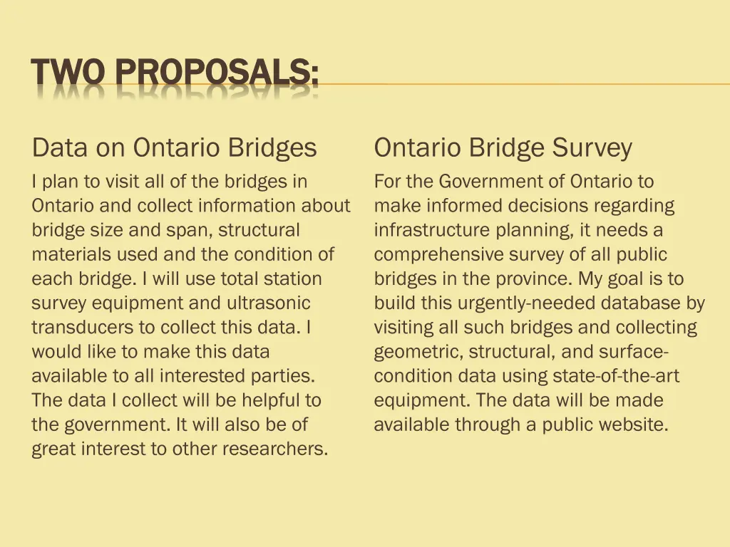 two proposals two proposals